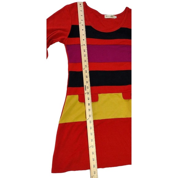 Moon River Womens Size Small Retro Dress Orange Yellow Scoop Neck Dress - Picture 6 of 10